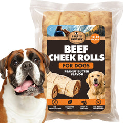 BRUTUS & BARNABY rouleaux-boeuf-joues-pack-3, durables pour grands chiens.