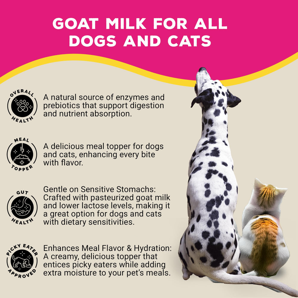 Brutus Bone Broth Lait chèvre Topper, appétence améliorée pour chiens et chats