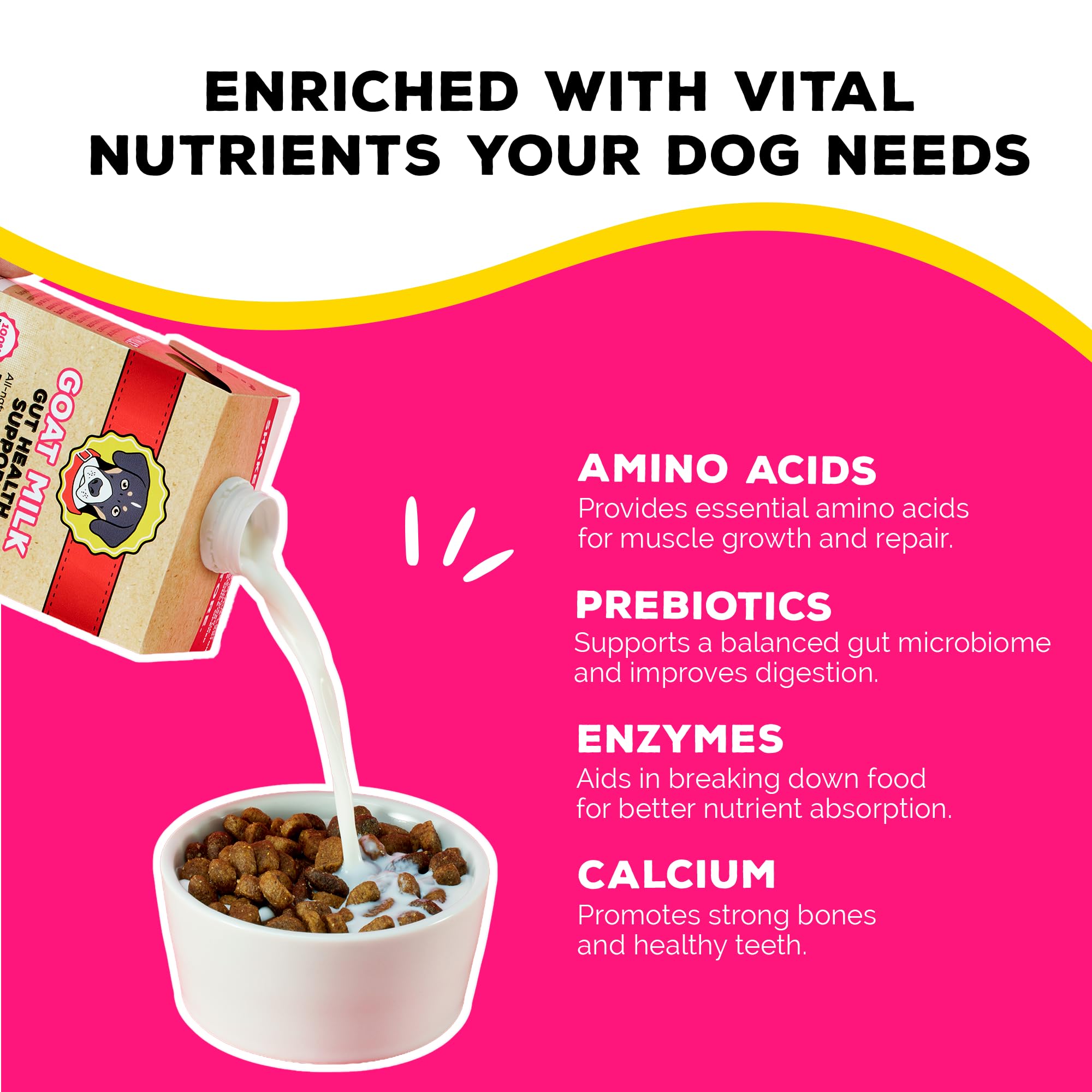 Brutus Bone Broth Lait chèvre Topper, faible lactose pour chiens et chats sensibles