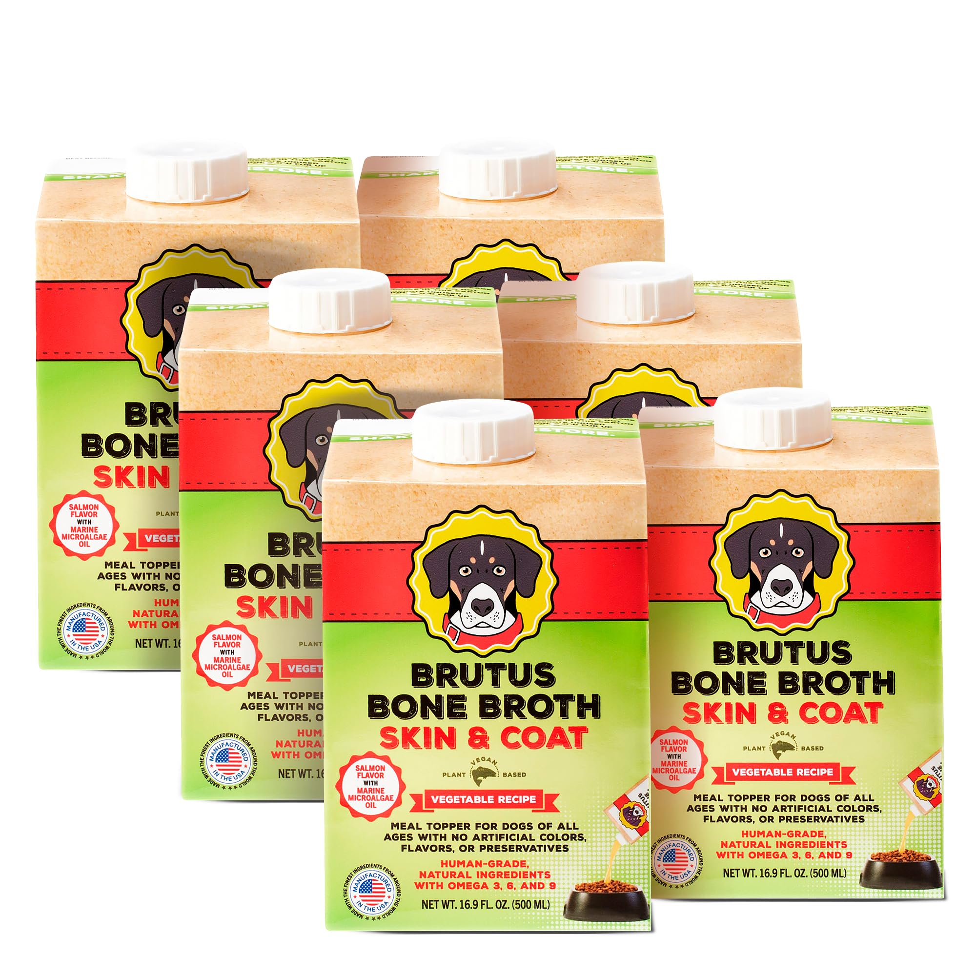 Brutus Broth pour chiens, bouteille-pour: riche en oméga pour peau et pelage sains.
