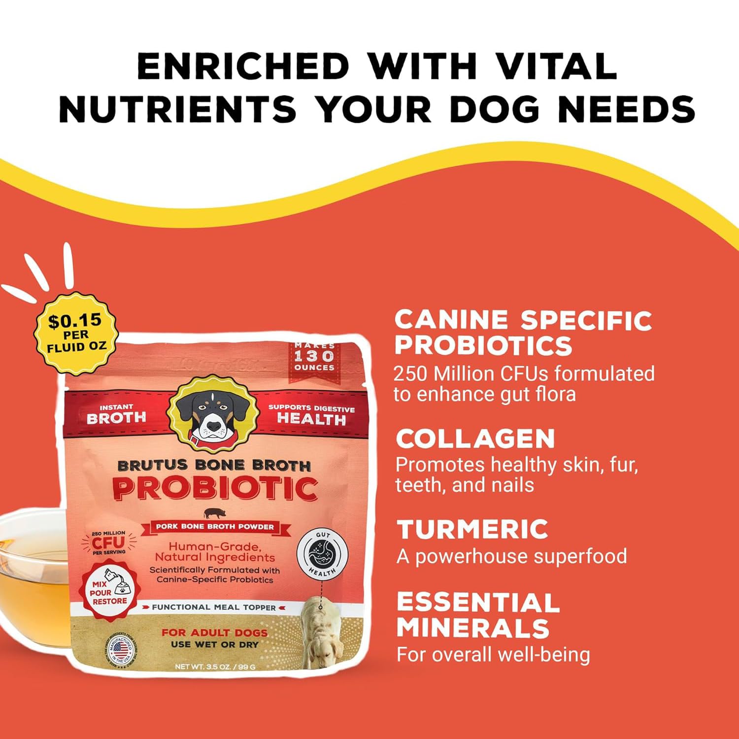 Brutus Broth ingredients-clean : ingrédients propres et sans additifs.