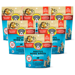 Brutus biscuits au bouillon d'os, emballage clair pour chien.