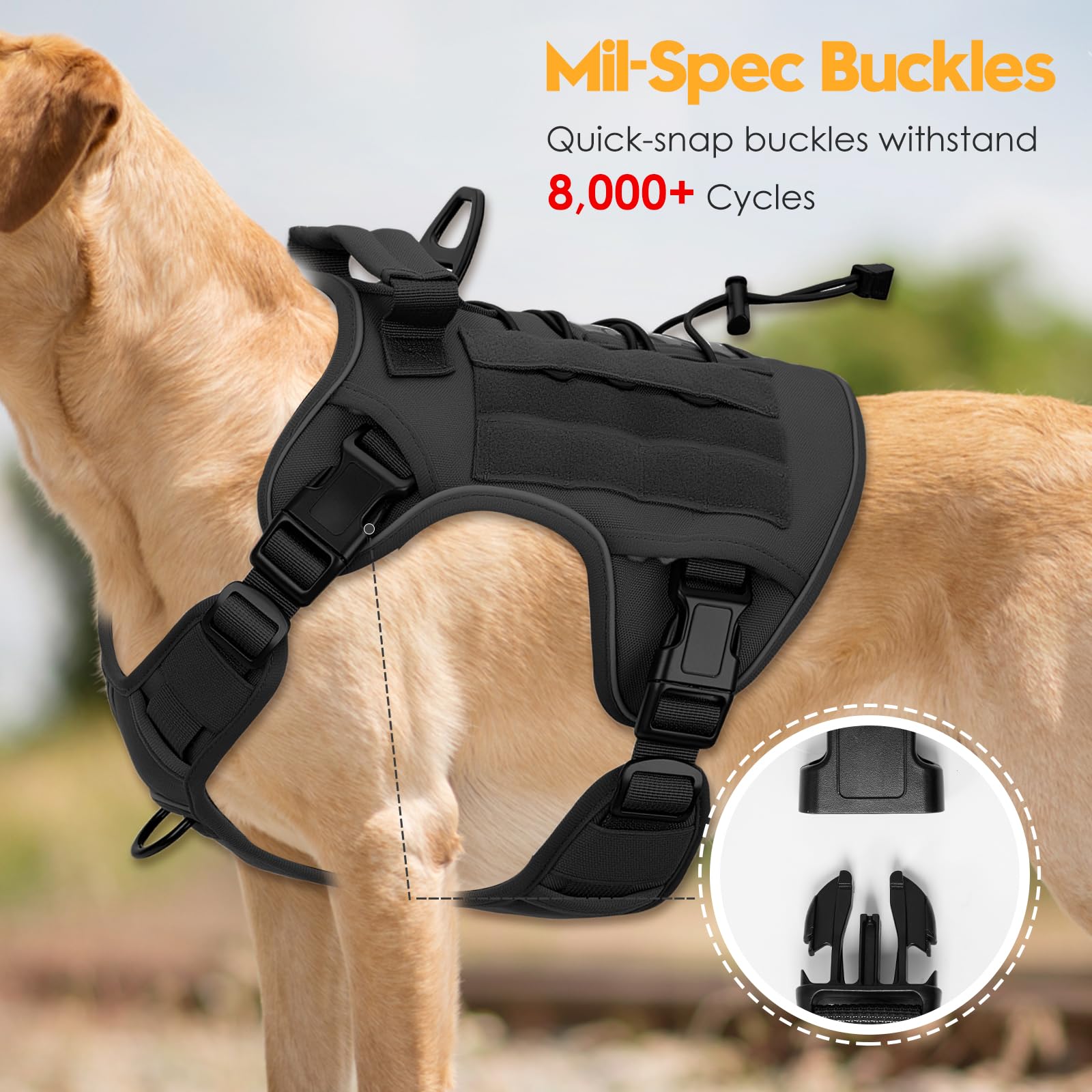 Système MOLLE Bruvoalon intégré — fixer accessoires et patchs personnalisés facilement.