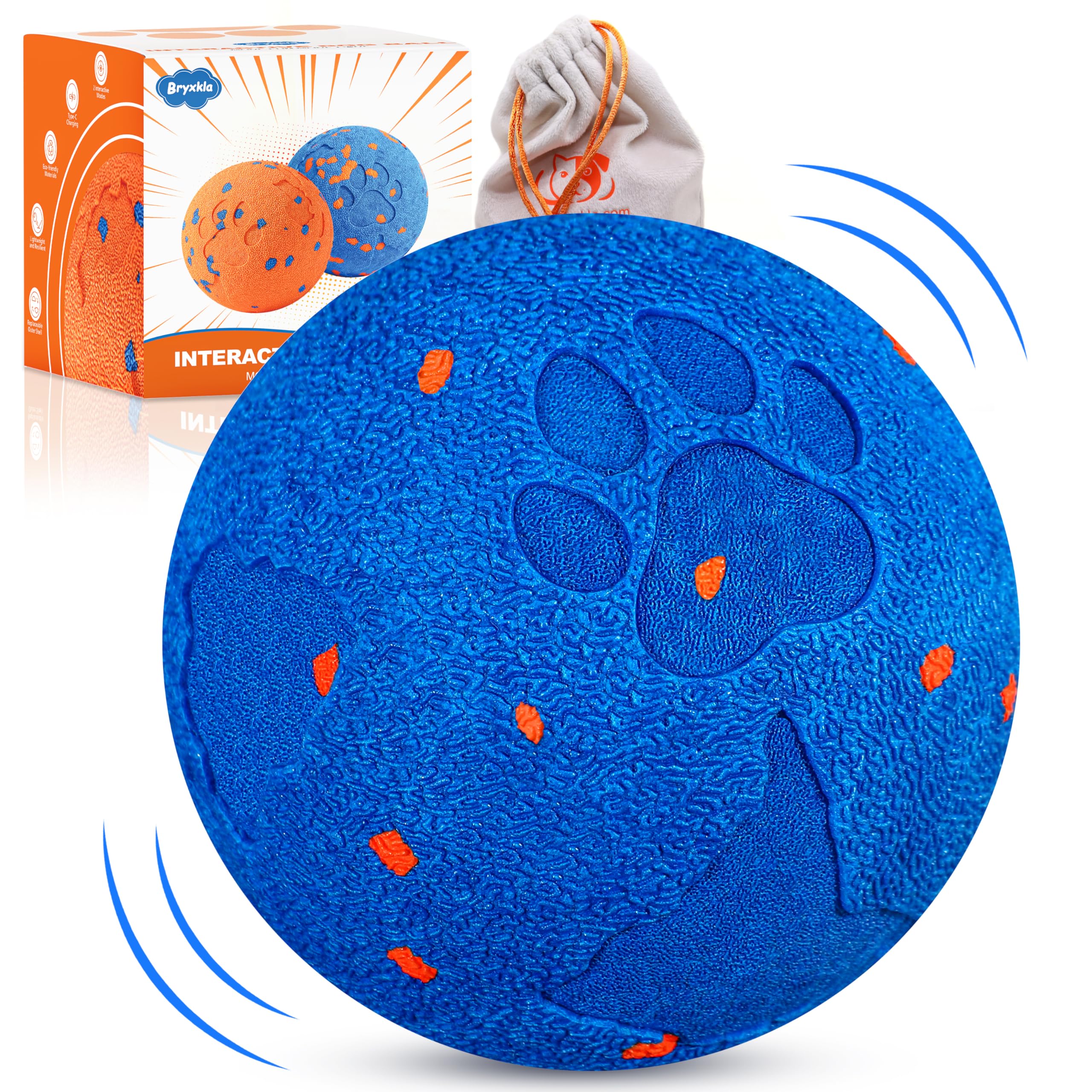 Bryxkla ball interactif pour chiens moyens et grands en mouvement