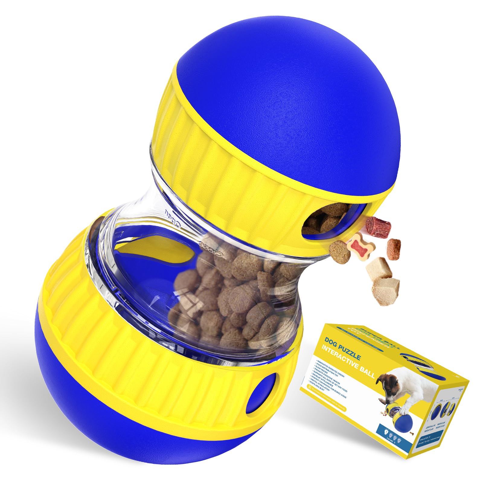 BSISUERM jouet puzzle distributeur gourmet, boule roulante pour stimuler l'activité