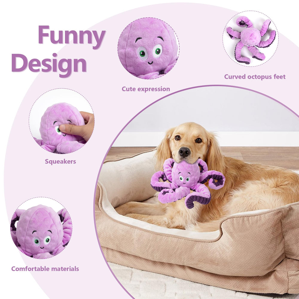 Pieuvre en peluche Bttfere, jouet interactif pour chiens de grande taille et compagnons