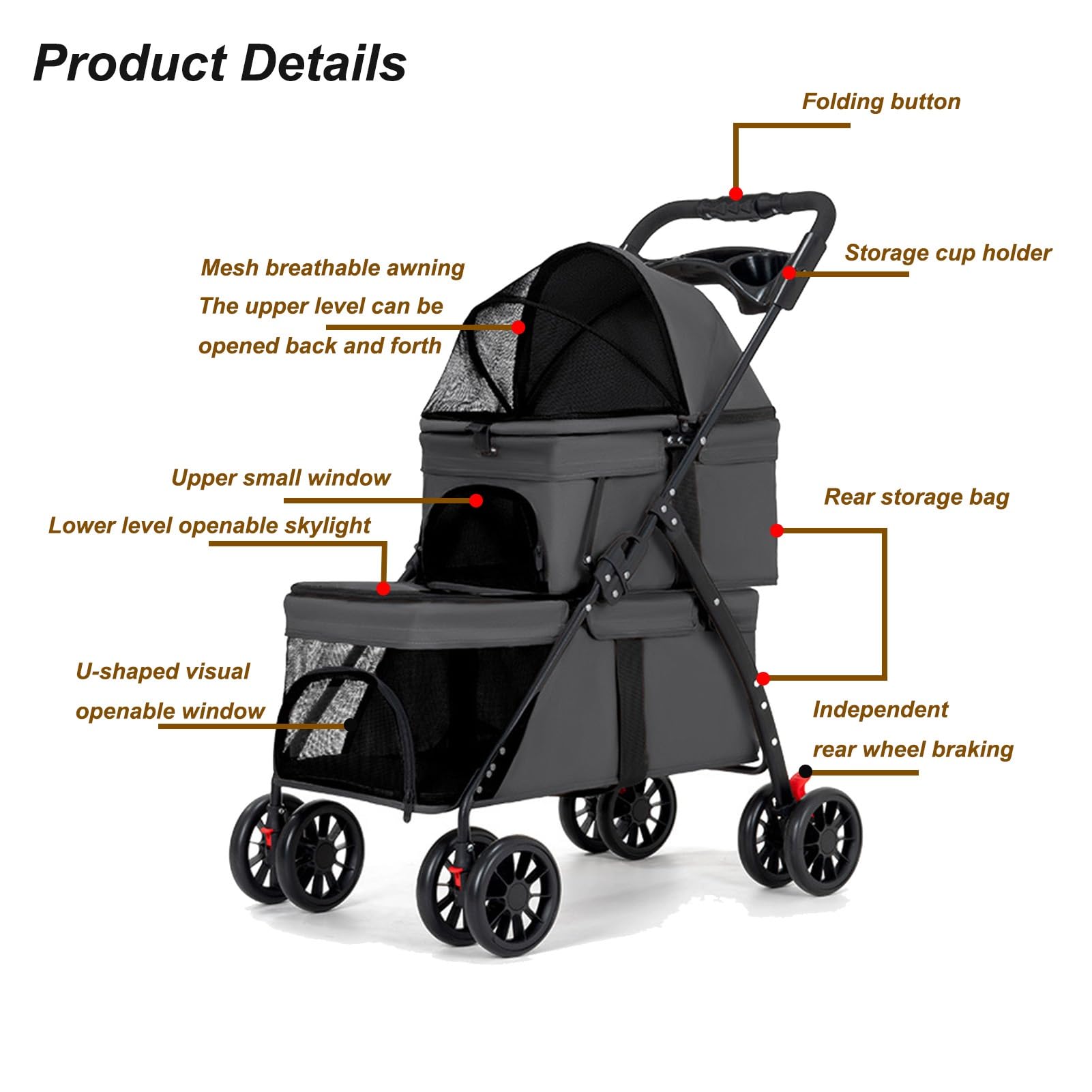Cadre en acier et tissu Oxford 600D résistants pour la durabilité