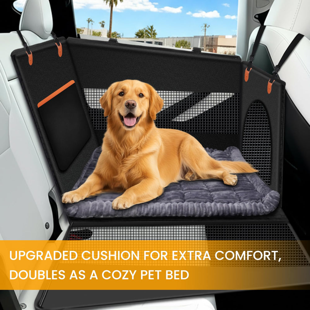 Buatis lit chien matelas peluche confort, parfait pour un repos sûr dans la voiture.
