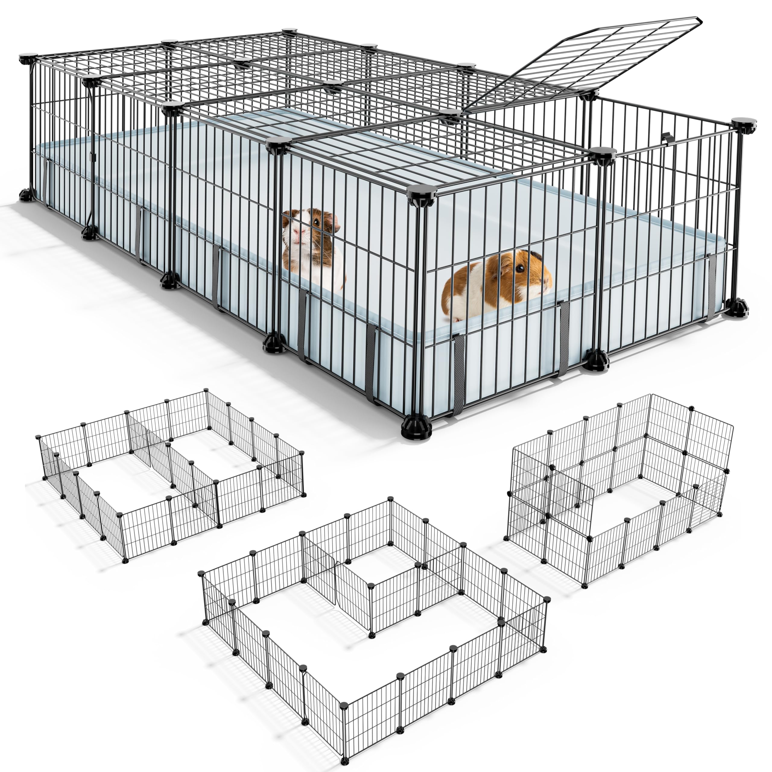 Cage bucatstate pour cochon d’Inde 47x24 avec tapis: espace sécurisé pour deux cochons d’Inde.