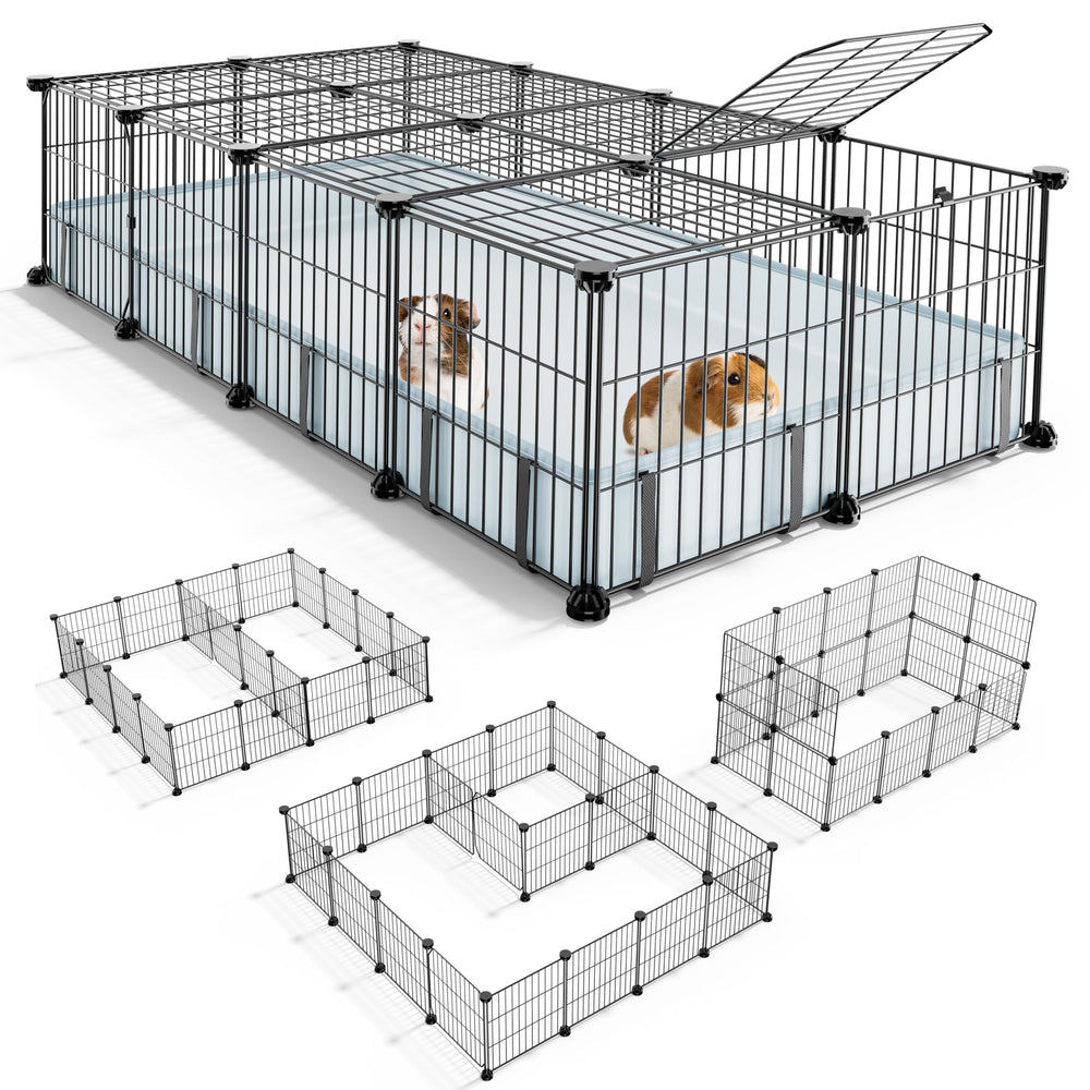 Cage bucatstate pour cochon d’Inde 47x24 avec tapis: espace sécurisé pour deux cochons d’Inde.
