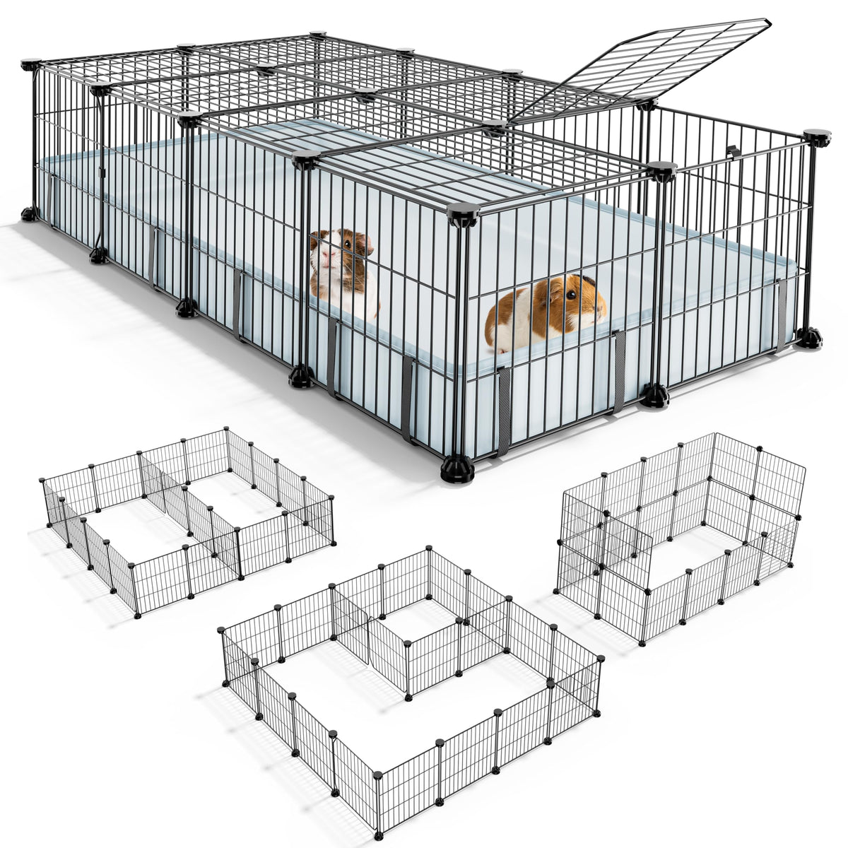 Cage bucatstate pour cochon d’Inde 47x24 avec tapis: espace sécurisé pour deux cochons d’Inde.
