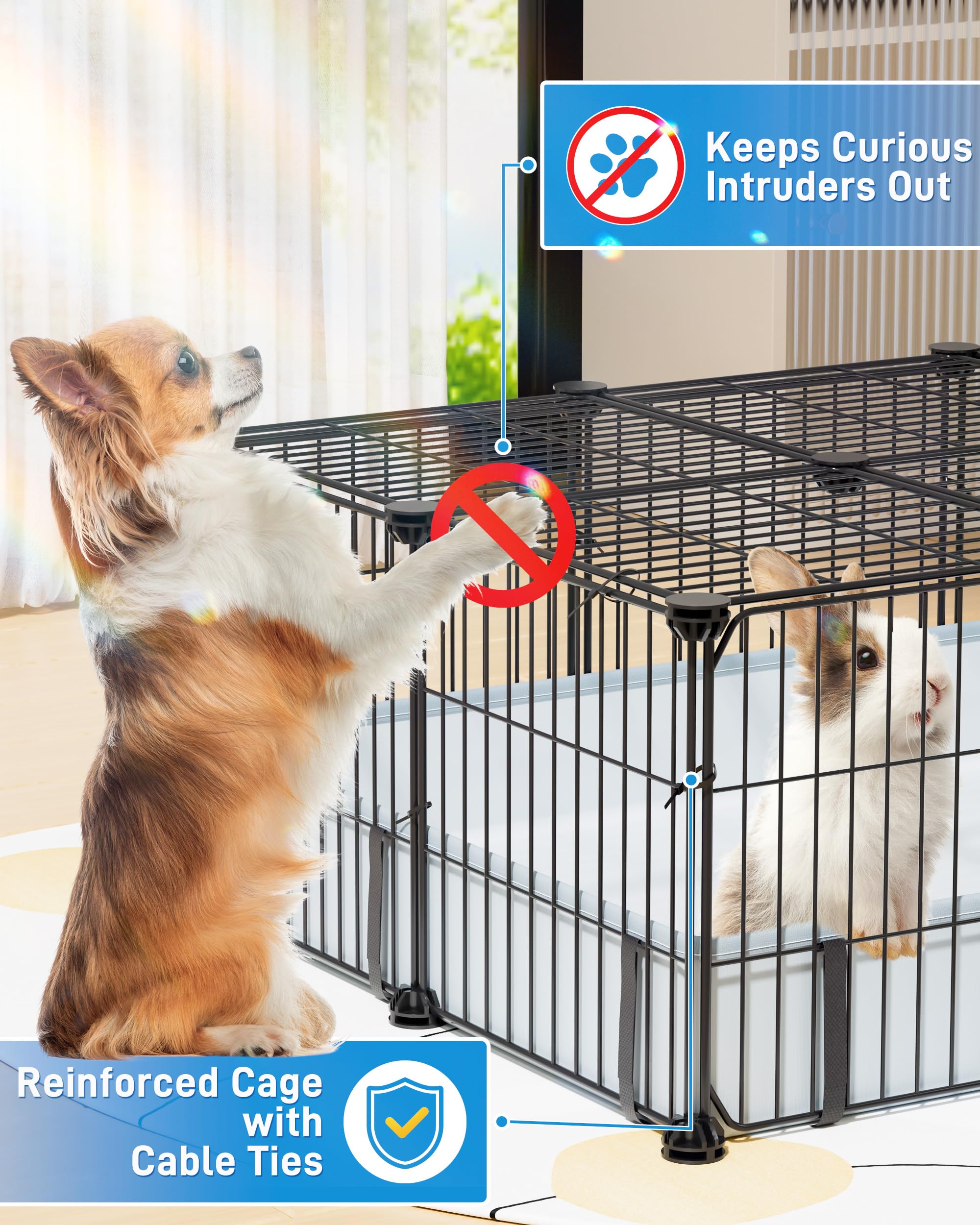 BUCATSTATE cage cochon-d-inde-panneaux20, structure robuste et modulable.