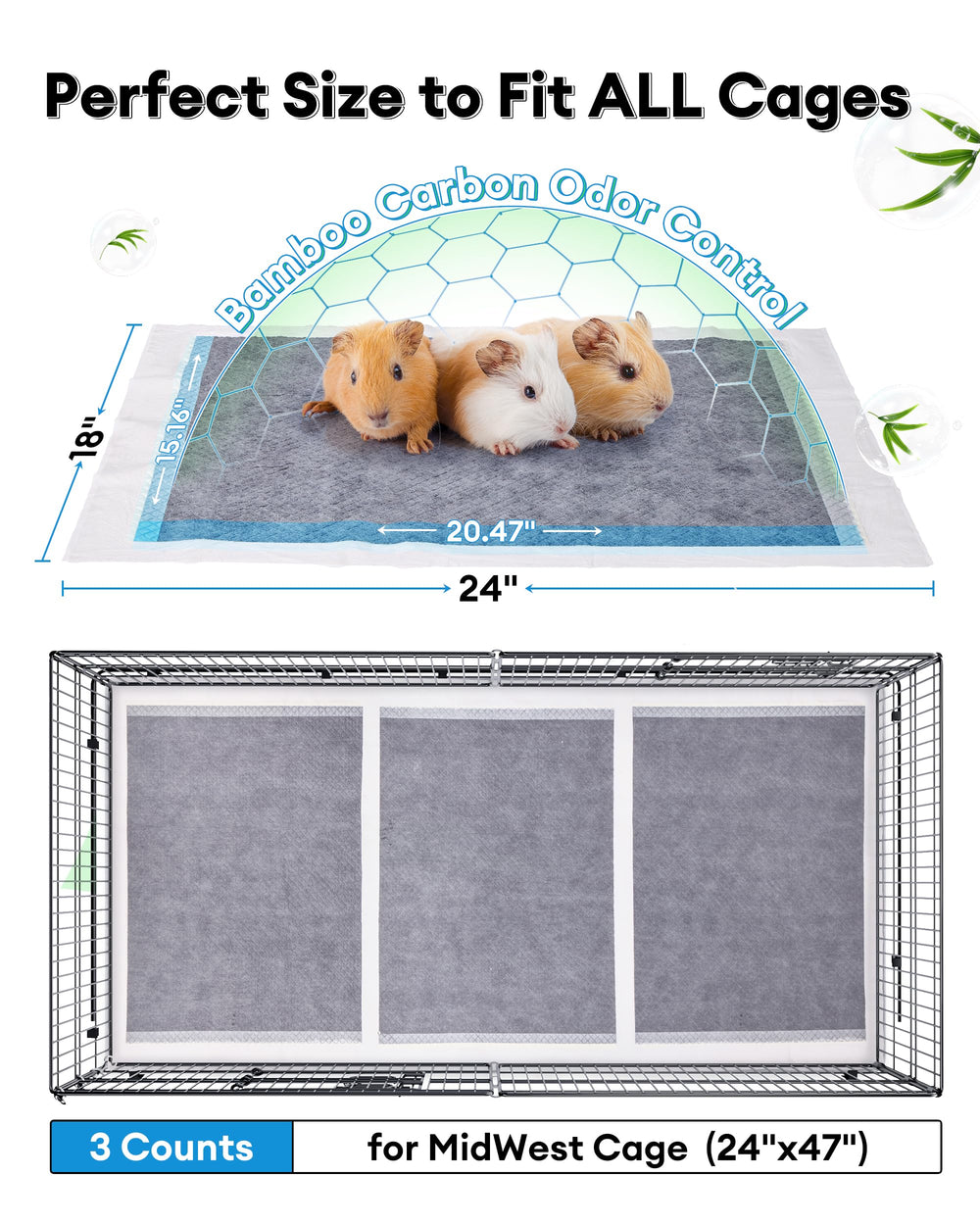 Bucatstate charbon bambou odeur controle pour cage, solution naturelle.