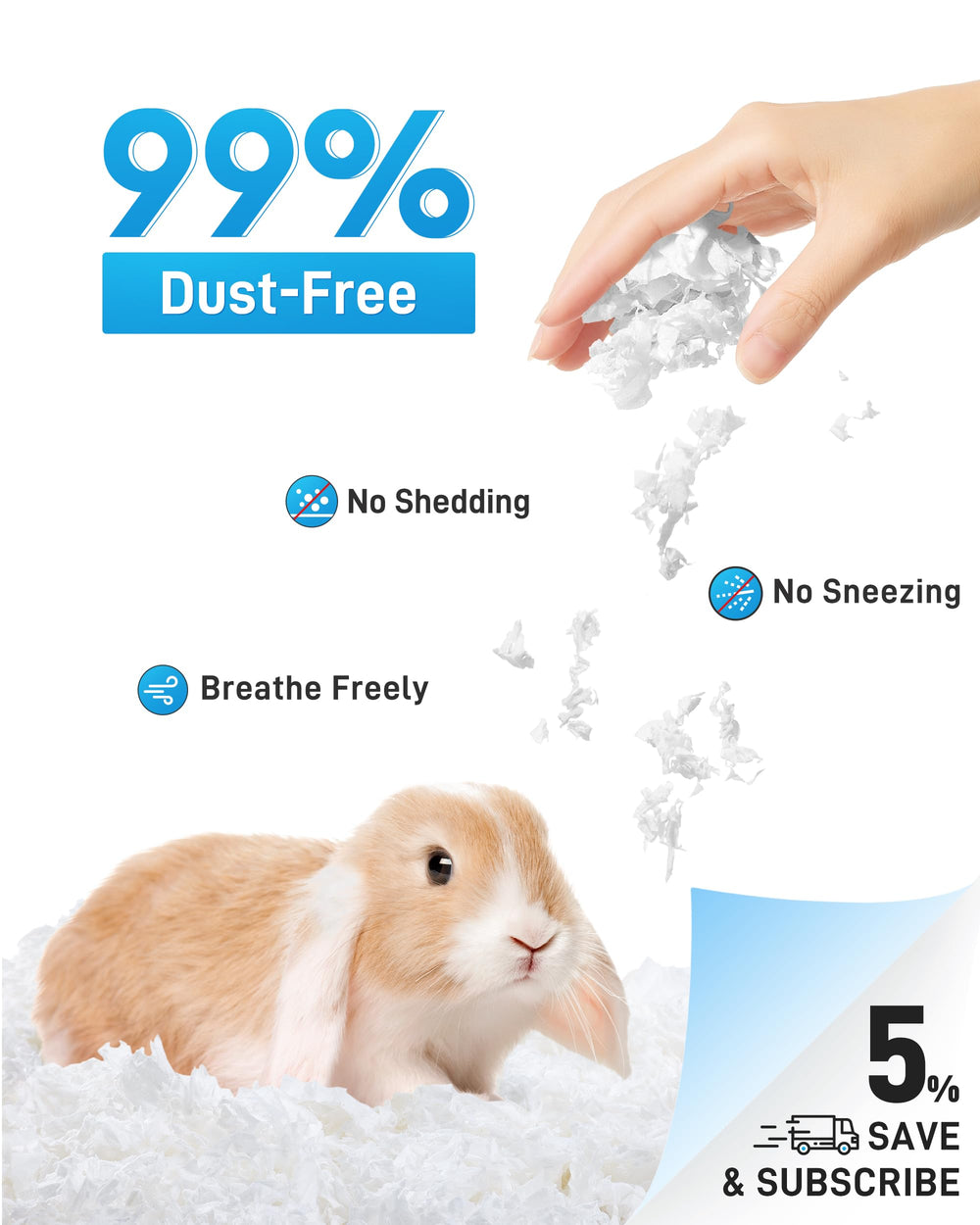 BUCATSTATE Litière Papier Contrôle des Odeurs naturel sans additifs.