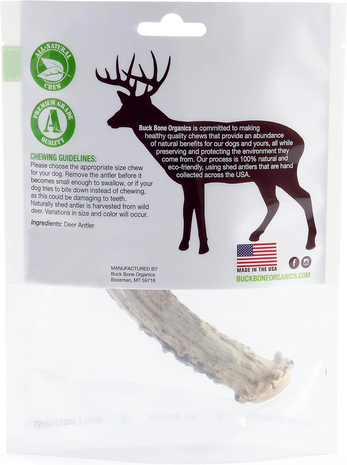 Buck Bone Organics — friandises sans odeur, solution propre pour les jeux en intérieur.