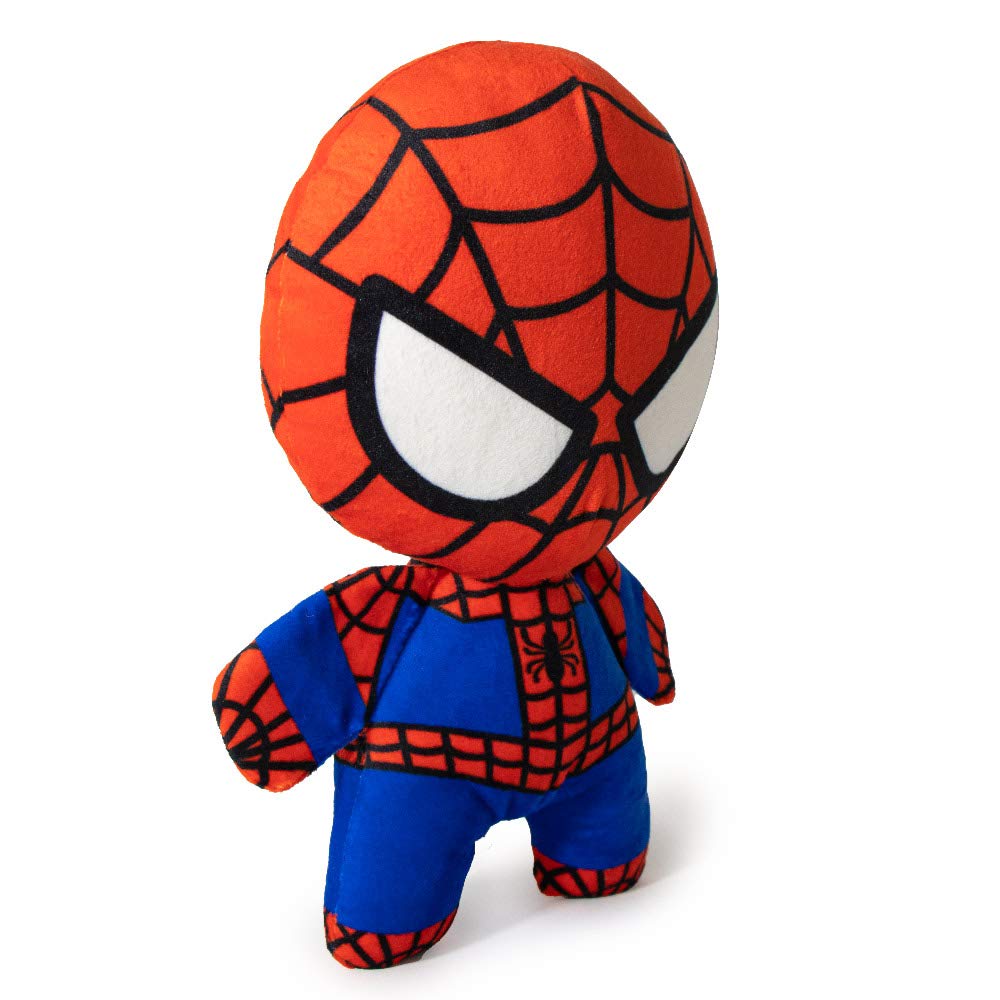 Jouet Buckle-Down pour chien, peluche Siffleur Spider-Man, gros plan sur le sifflement.