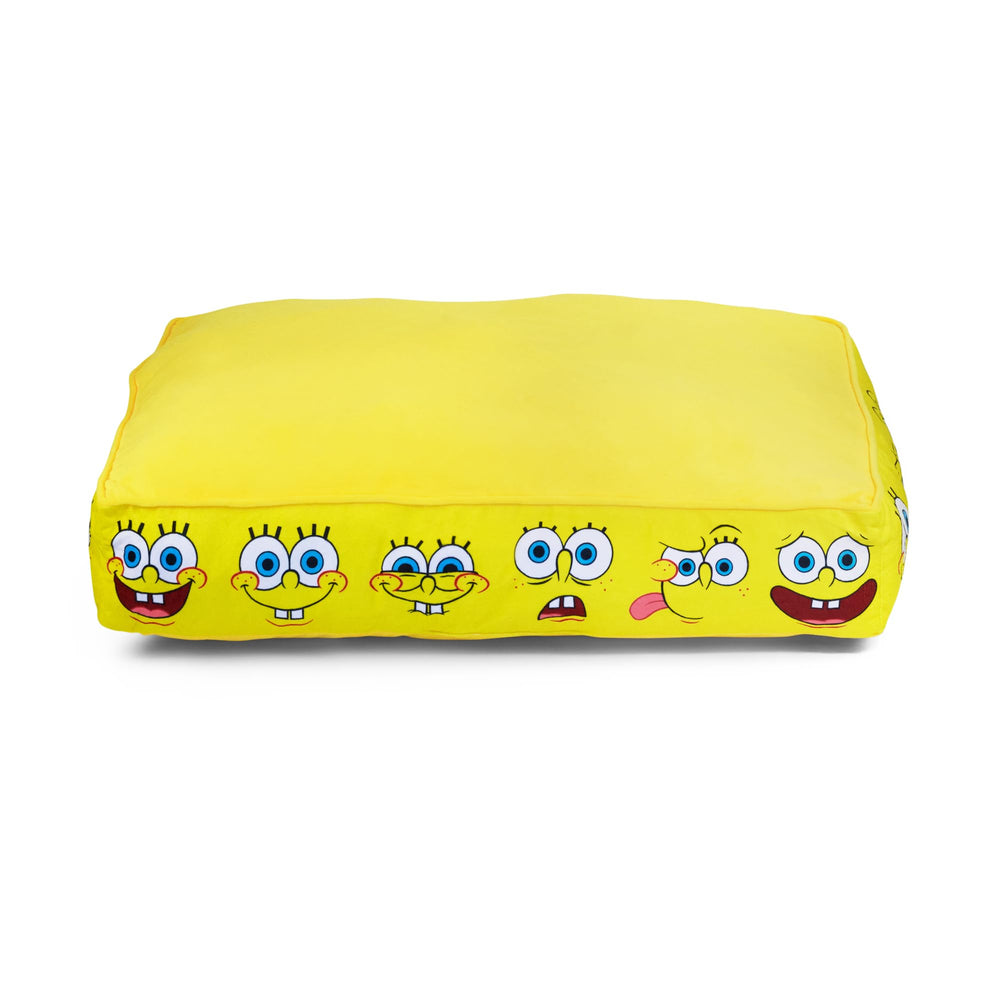 Lit pour chien Buckle-Down Nickelodeon SpongeBob jaune, rectangle à gousset pour confort