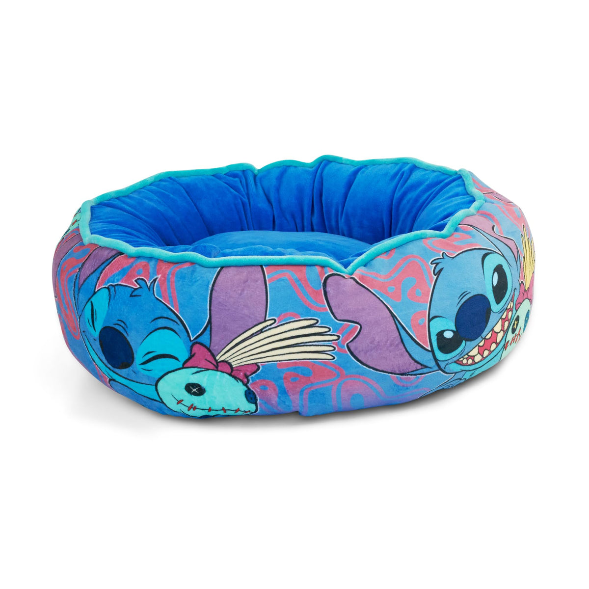 Lit Buckle-Down pour chien, motif Stitch Scrump, confort moelleux.