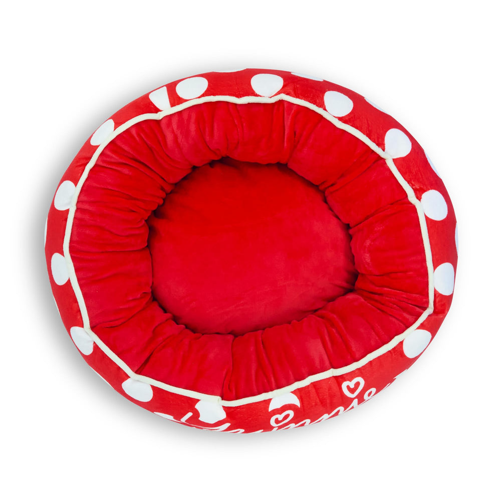 Dimensions généreuses Buckle-Down donut-bed, parfait pour chien moyen.