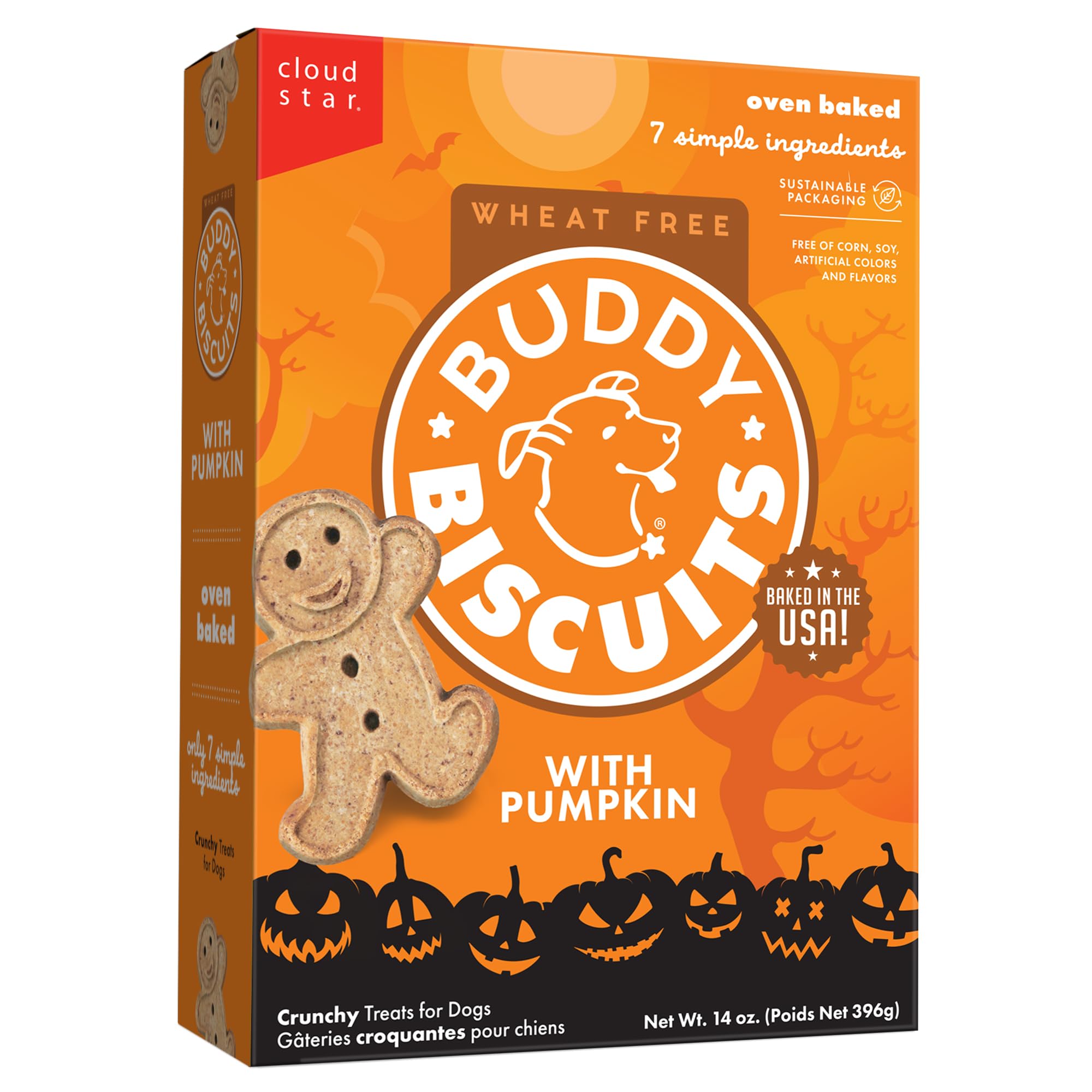 Buddy Biscuits: biscuit croquant potiron, récompense idéale pour chiens actifs.