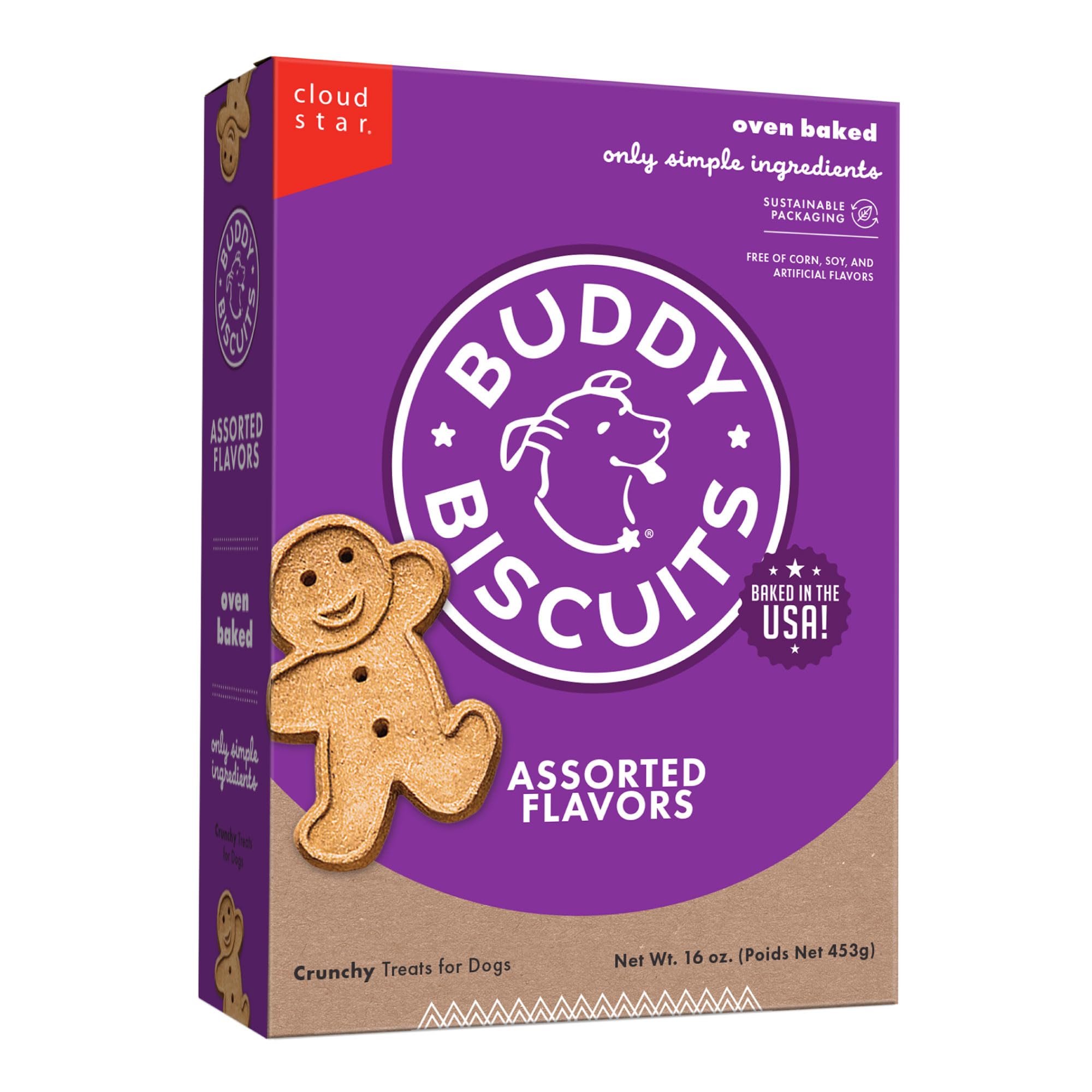Buddy Biscuits boîte 16 oz : friandises croustillantes idéales pour récompenser votre chien