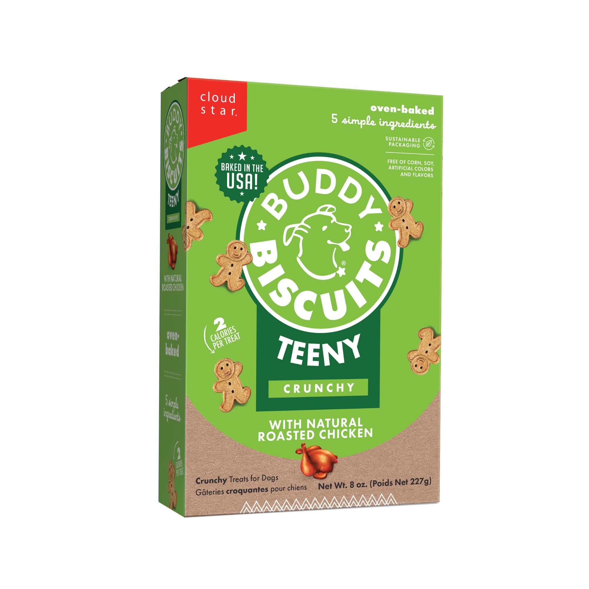 Buddy Biscuits: boîte 8 onces avec friandises mini au poulet rôti pour petits chiens