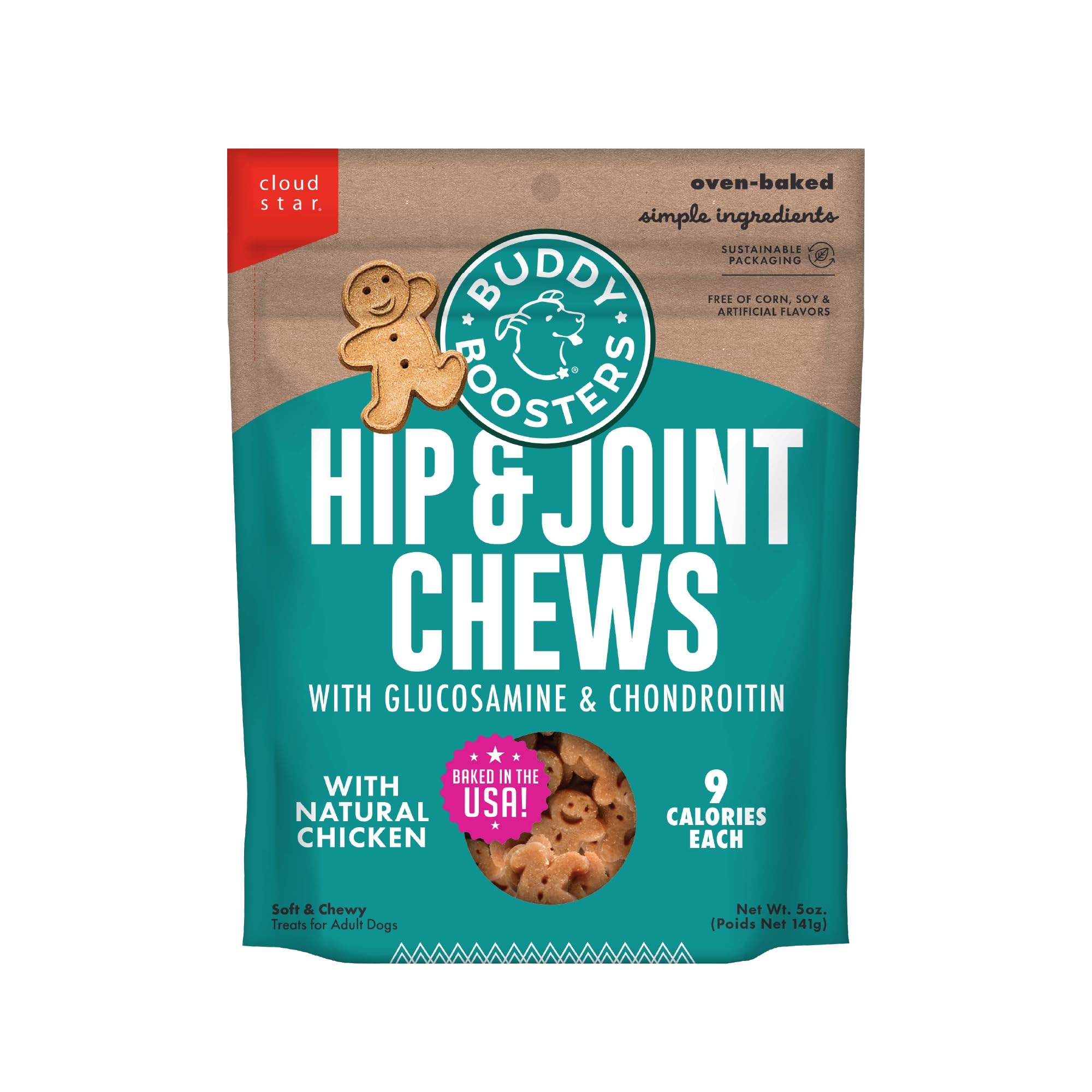 Buddy Biscuits Boosters: emballage 5 oz pratique pour chiens.