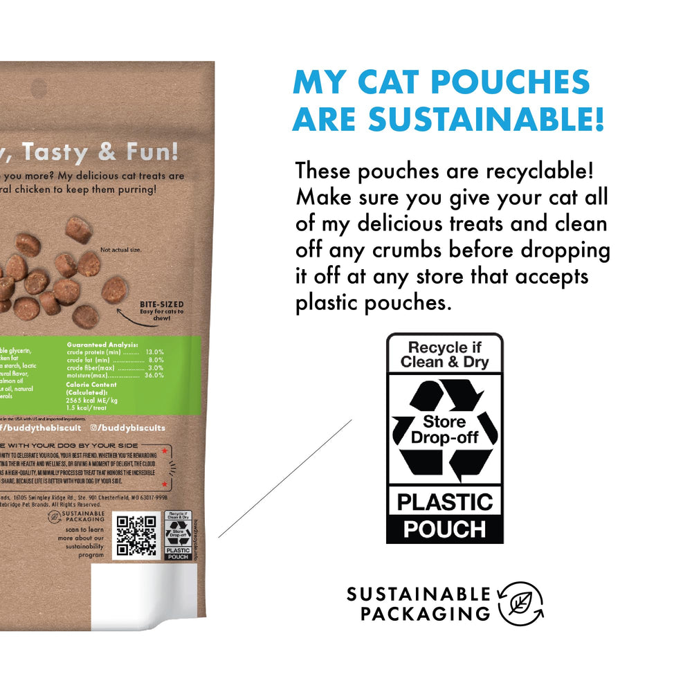 Petites bouchées faciles à mâcher pour chats avec Buddy Biscuits.