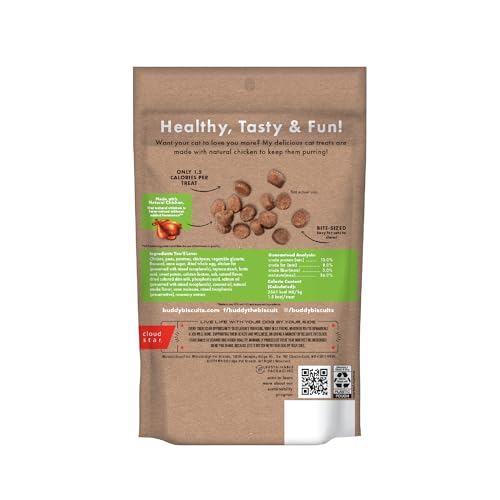 Texture tendre et moelleuse des friandises Buddy Biscuits Chat.