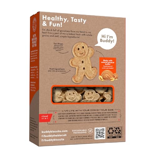Buddy Biscuits : forme gingerkid croustillante, récompense idéale pour votre chien.