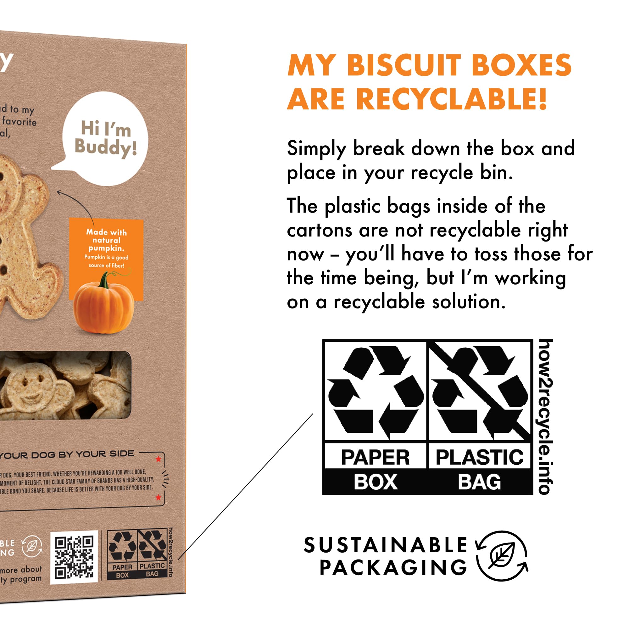 Buddy Biscuits: ingrédients simples, faciles à prononcer.