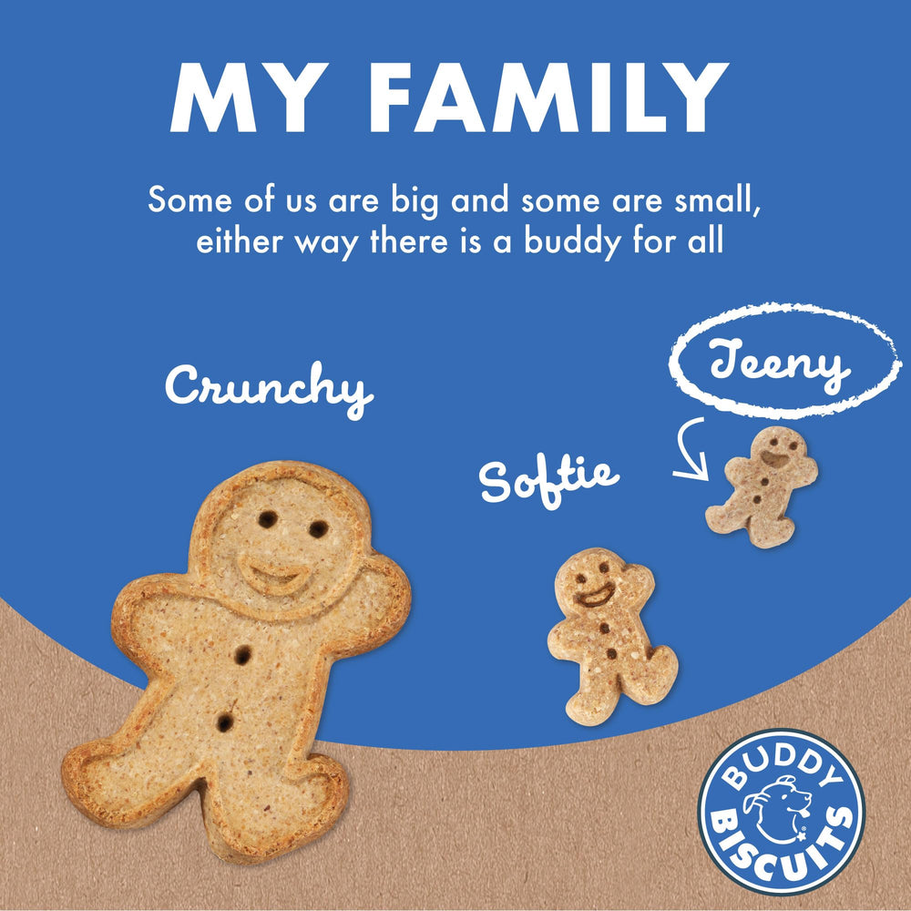 Saveur bacon et fromage signée Buddy Biscuits pour chiens gourmands.