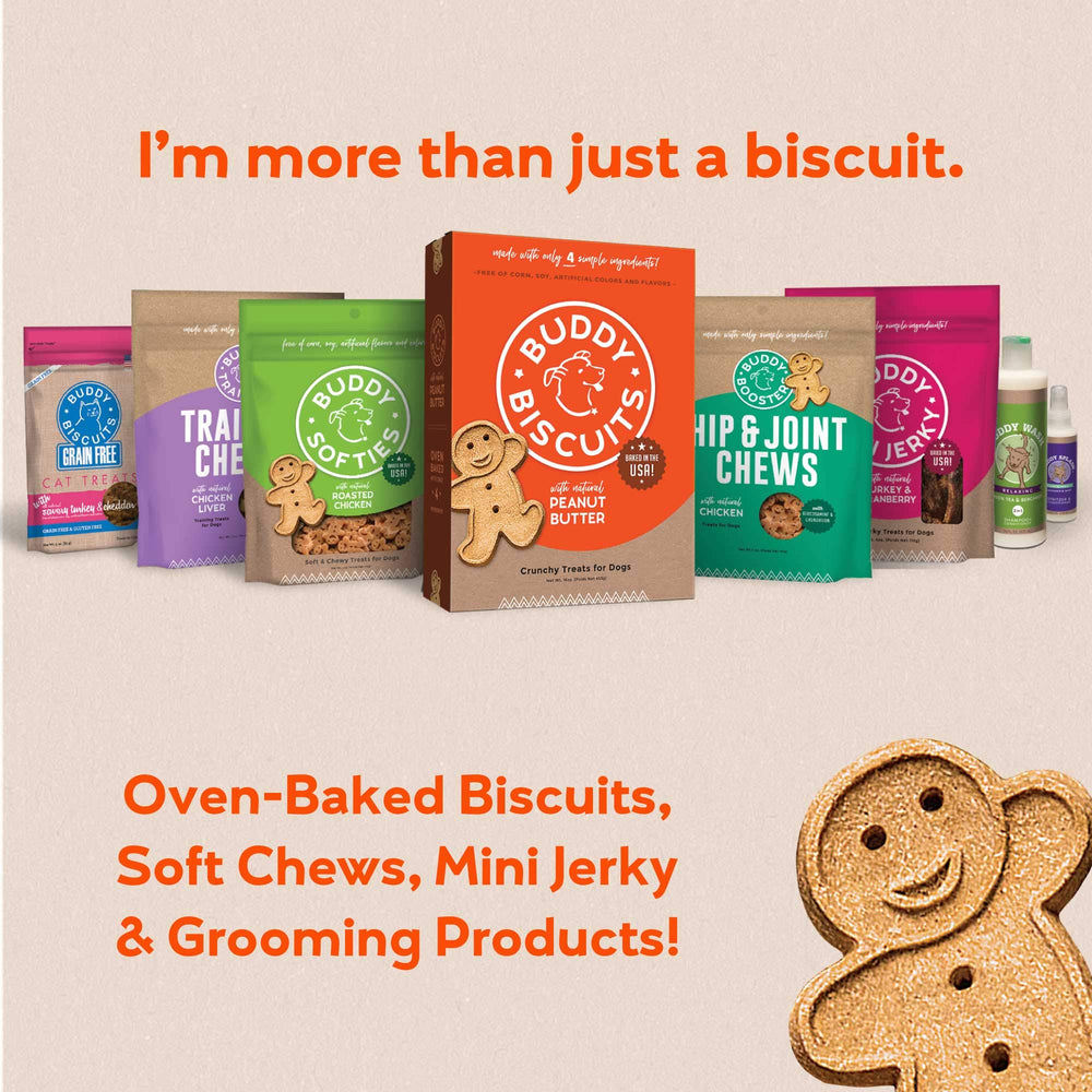 Buddy Biscuits Stockage optimal grâce à l'emballage sûr.