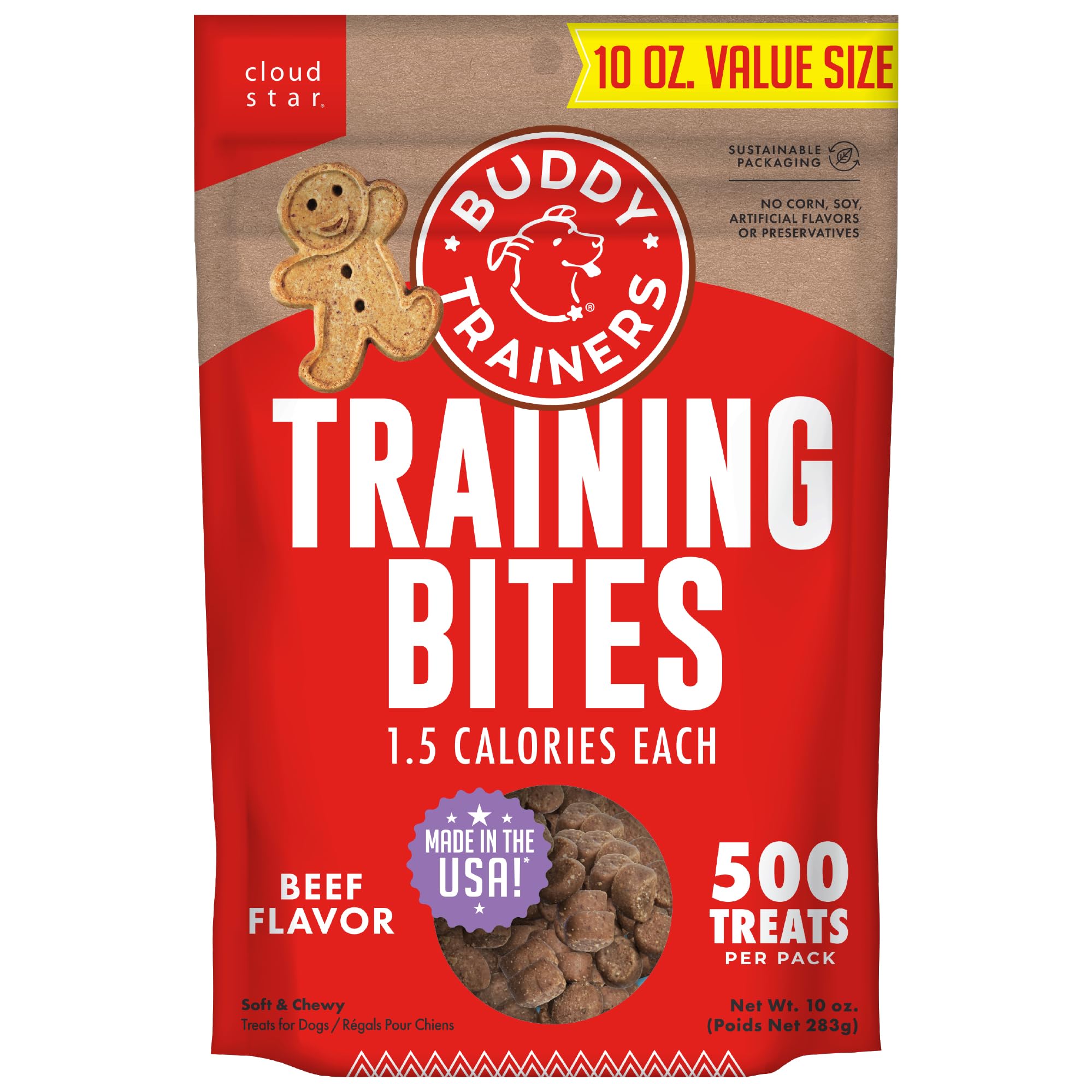 Sac 10 oz Buddy Biscuits Trainers Bites, récompense pratique pendant l’entraînement.