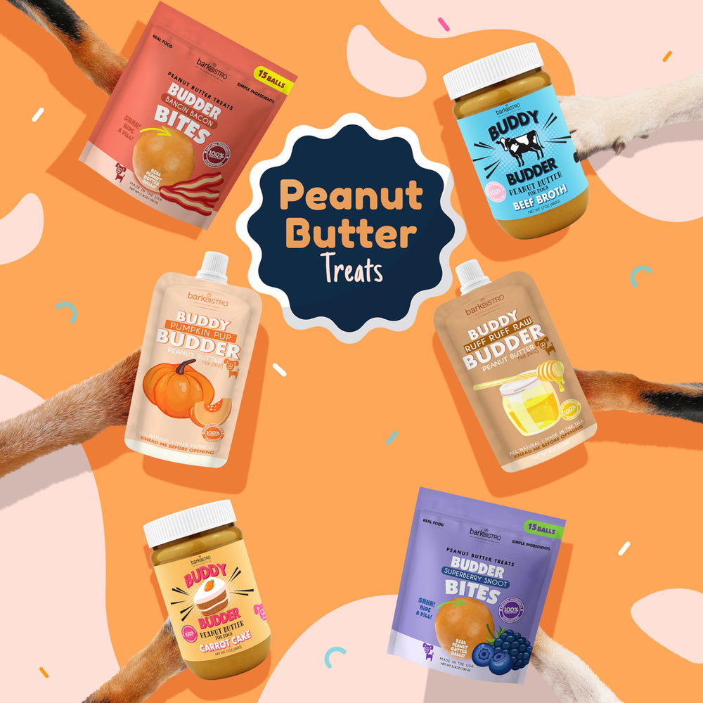 Ce lot BUDDY BUDDER Bark Bistro comprend deux pots de 480 g