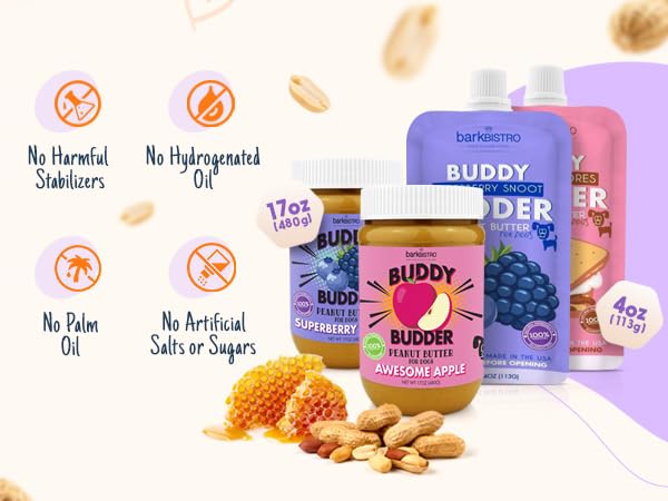 Buddy Budder ingrédients-simples-naturels — base saine et naturelle.