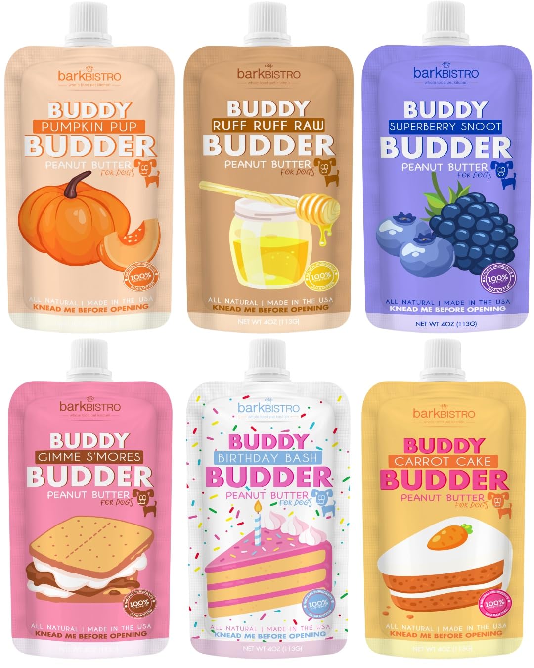 BUDDY BUDDER pack-sachets cacahuète mixte, pratique pour les trajets sans vaisselle et sans effort