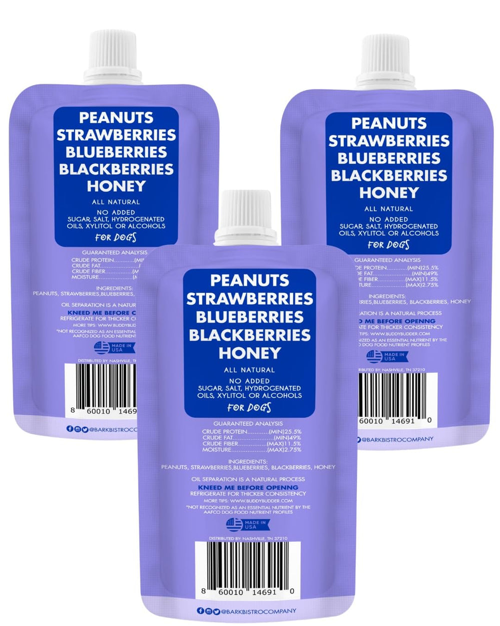 Buddy Budder Superberry Snoot – pâte d'arachide naturelle pour chiens.