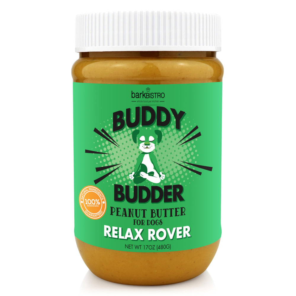 Buddy Budder Relax : bouteille 17oz pour des friandises naturelles à partager avec votre chien.