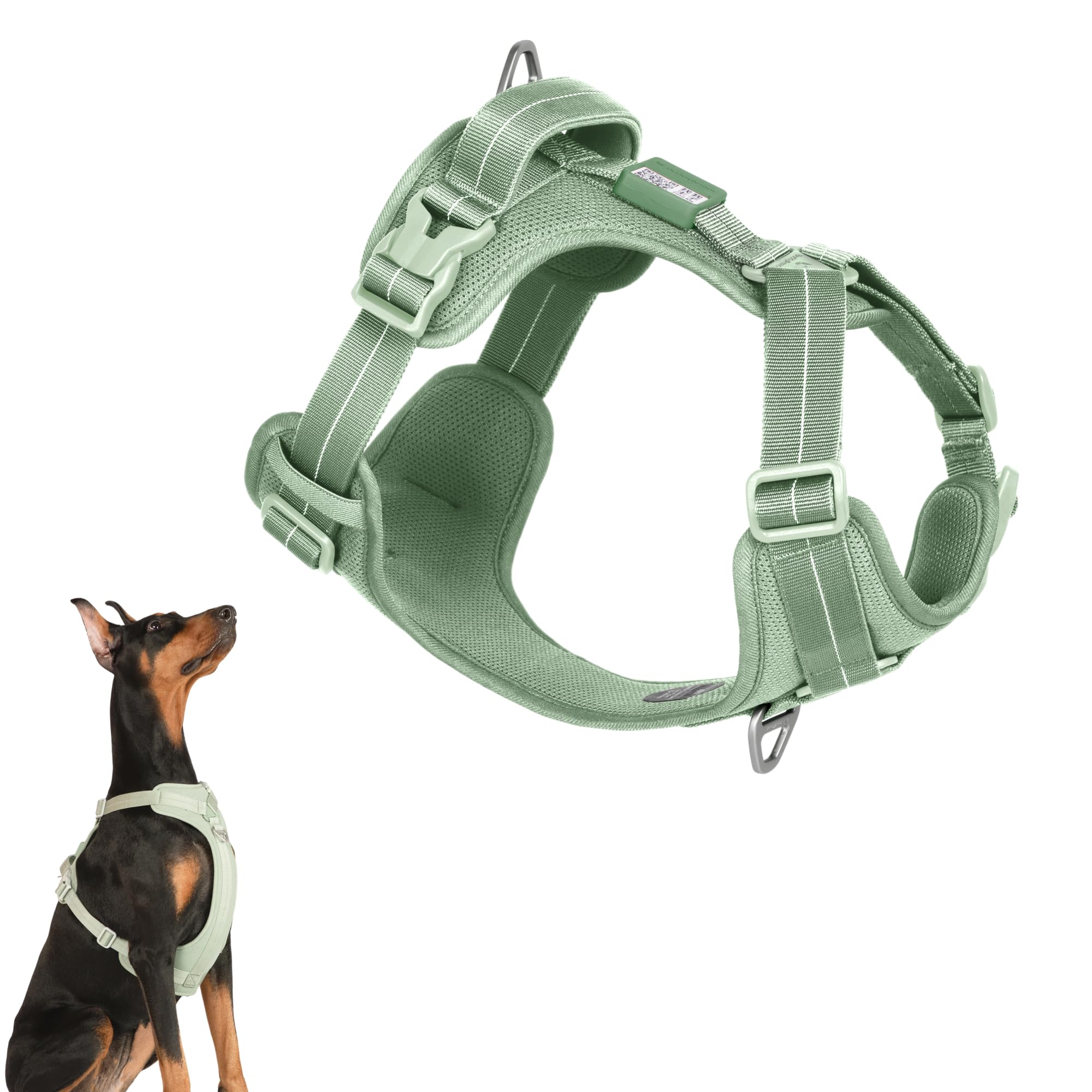 Harnais BuddyArmor avec QR Code anti-perte, réunification rapide du chien lors des promenades