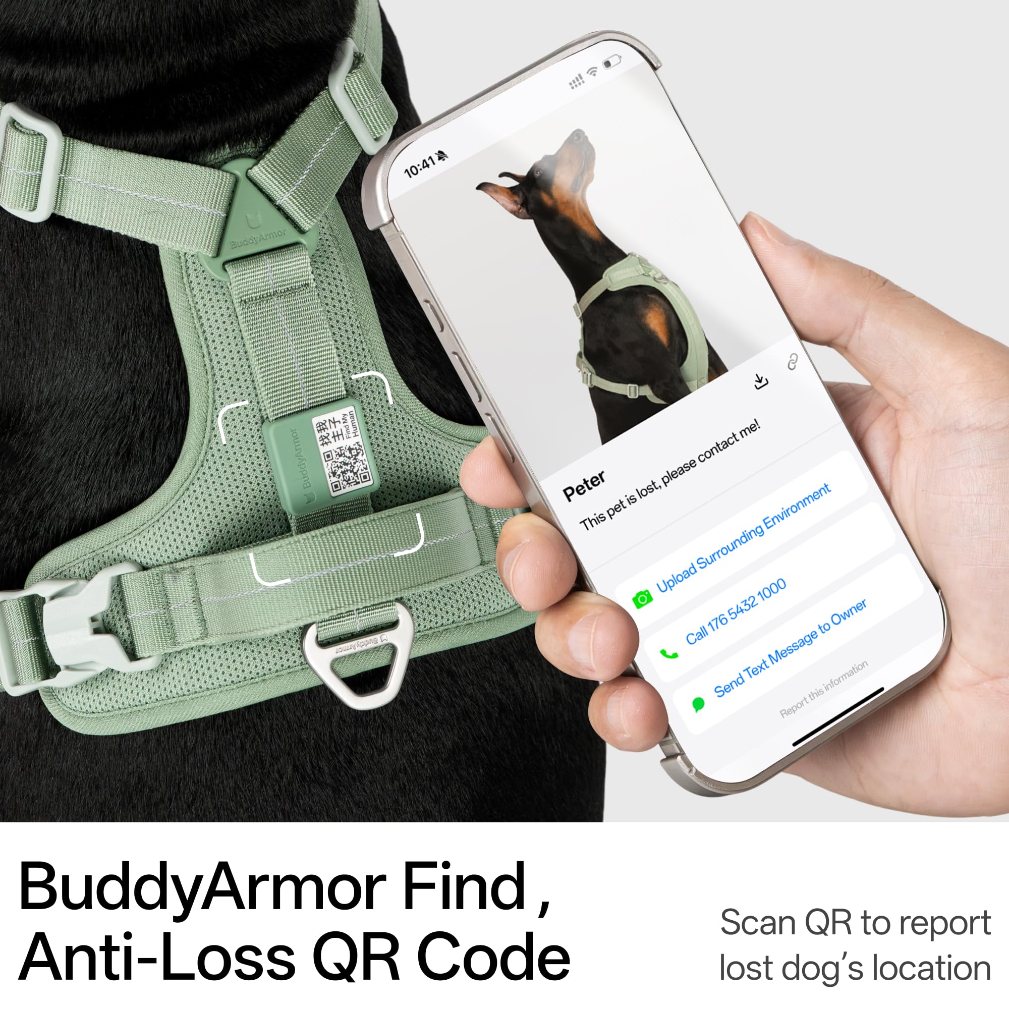 Harnais BuddyArmor réfléchissant 3M, haute visibilité pour les sorties nocturnes