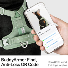 BuddyArmor Harnais avec QR code anti-perte facilite la localisation rapide