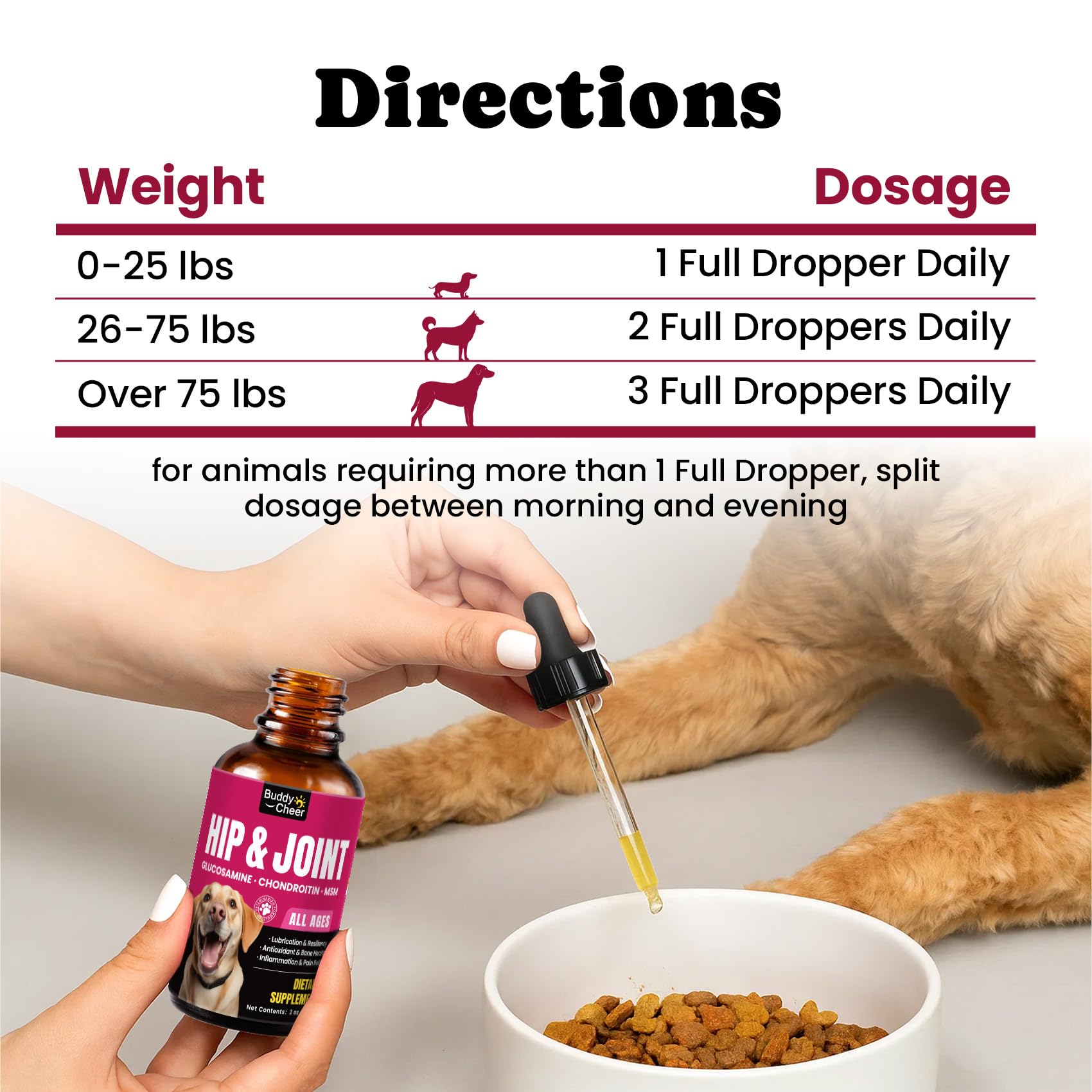 BuddyCheer Drops conditionnement 60ml: flacon pratique pour dosage précis