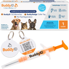 BuddyID – microchip ISO mini, identifiant interne pratique pour animaux de compagnie.