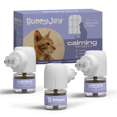 Pack BuddyJoy: diffuseurs et recharges pour chat apaisant.