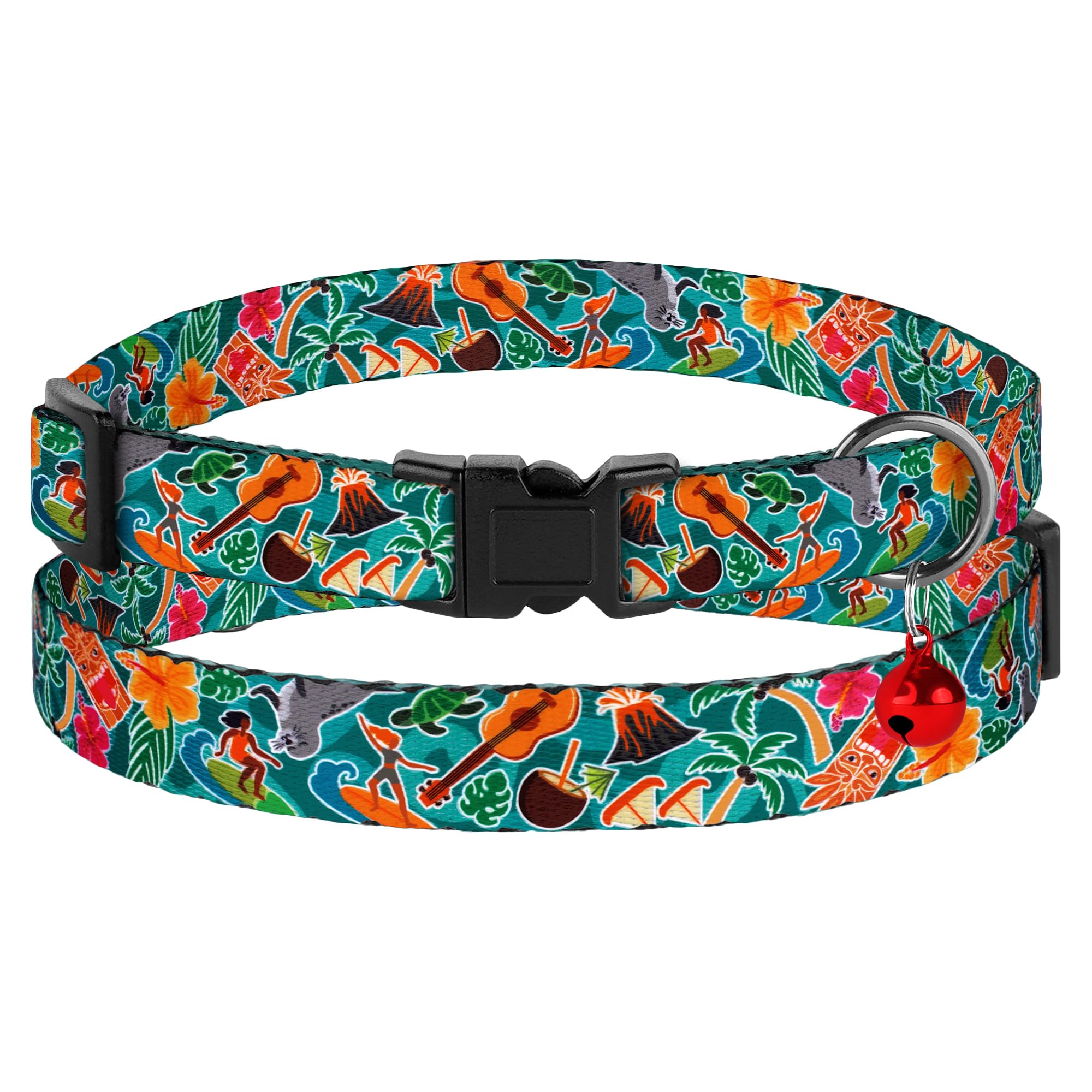 Collier BUDKAS imprimé animal avec boucle rupture, look ludique.