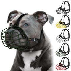 BUDKAS Pitbull: masque avec panier en fil métallique vert, ventilation améliorée.
