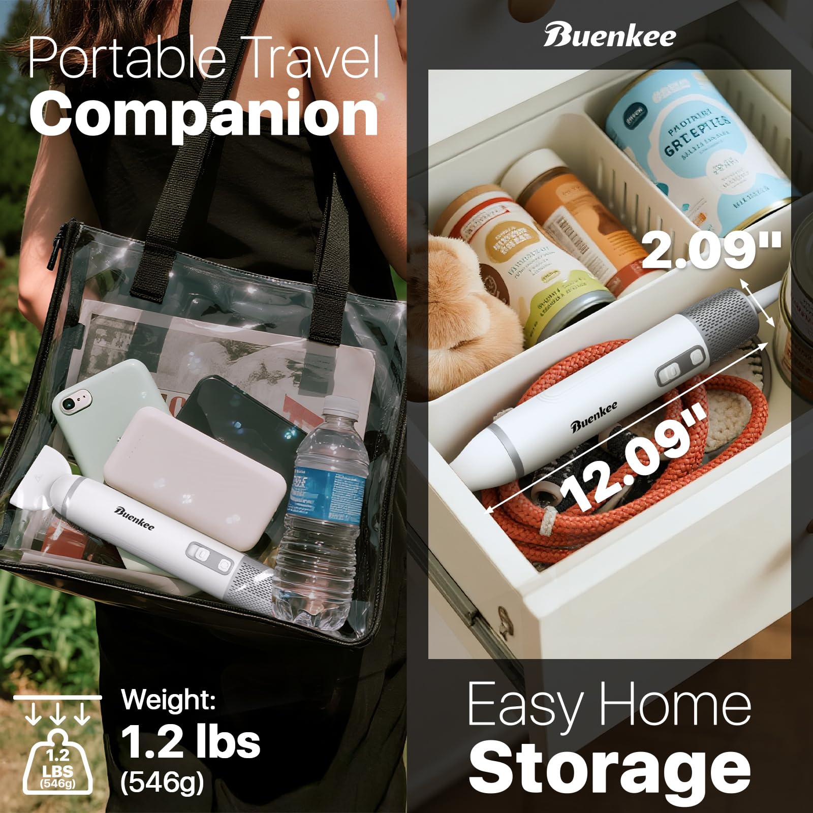 Buenkee seche-poil ultra léger 1,2 lb pour maison et voyage