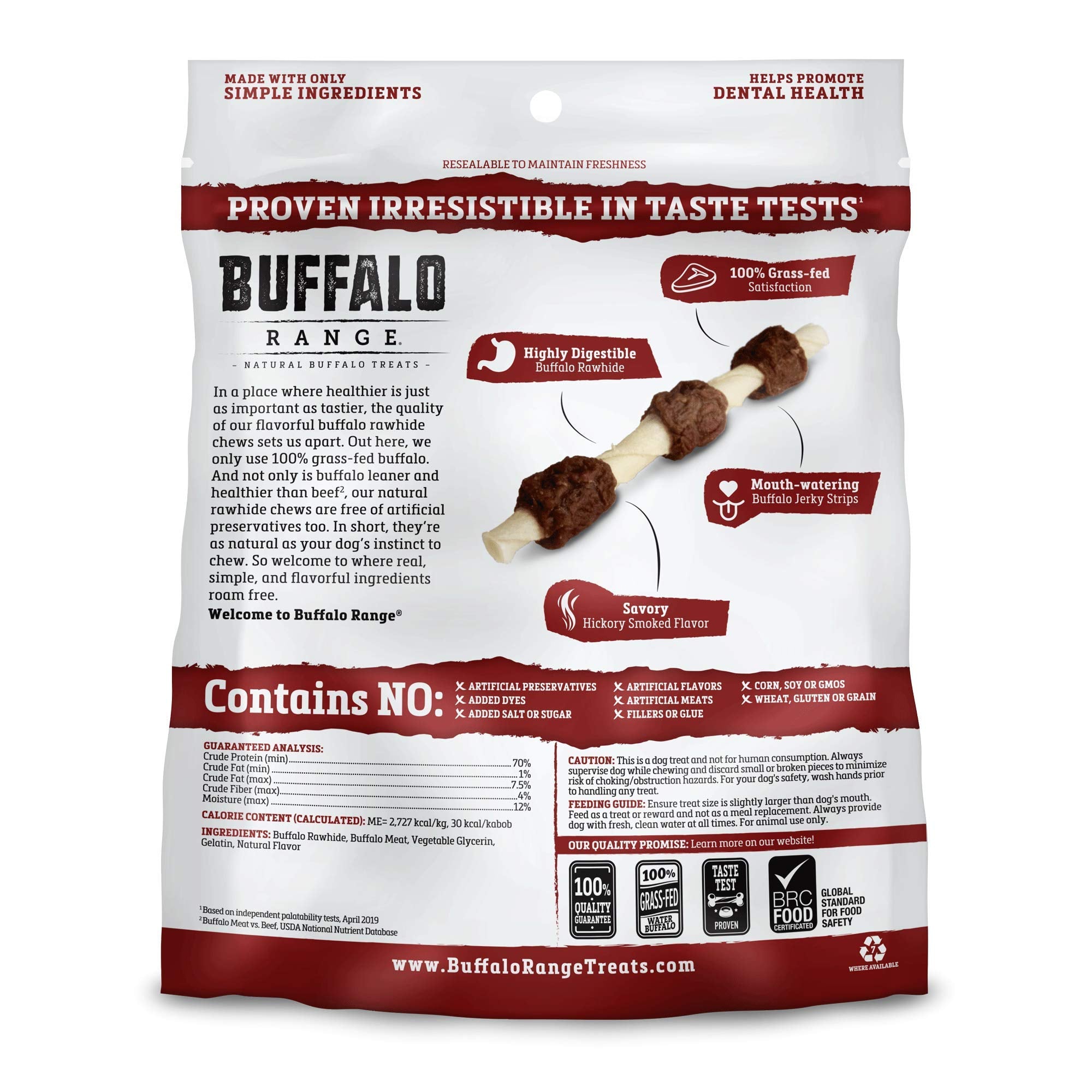 Buffalo Range: produit en installations certifiées sécurité alimentaire.