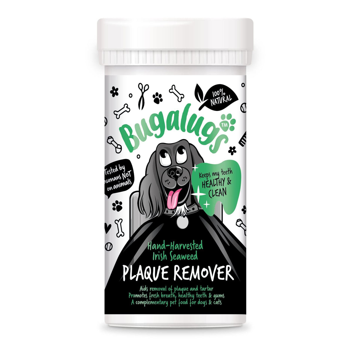 BUGALUGS Plaque Off Chien 70g – réduction naturelle de la plaque sans brosse dentaire.
